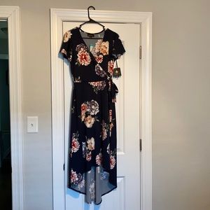 Irene Faux Wrap Brushed Knit Maxi Dress